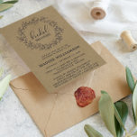 Rustic Laurel Wreath Kraft Bridal Shower Invitatio Postcard<br><div class="desc">Rustic Laurel Kraft Bridal Shower Invitation Postcard - Rustic, country bridal shower invitation features a hand drawn leafy laurel wreath with hand written style font. Perfect for the bride to be who loves a rustic theme. Shown with KRAFT background. Template includes an area for your return address, however if you...</div>