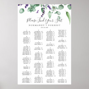 Rustic Lavender Alphabetical Seating Chart