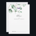 Rustic Lavender and Eucalyptus Wedding Advice Card<br><div class="desc">This rustic lavender and eucalyptus wedding advice card is perfect for a simple and elegant outdoor wedding and can be used for any event. The floral design features watercolor eucalyptus leaves and greenery with sprigs of purple wildflowers. These advice cards can be used as a guestbook alternative for a wedding...</div>