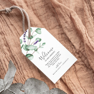 Rustic Lavender and Eucalyptus Wedding Welcome Gift Tags