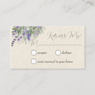 Rustic lavender and sage RSVP Enclosure Card