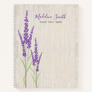 Rustic Lavender Botanical   Customisable Notebook