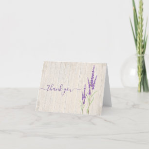 Rustic Lavender Botanical Folded Thank You Card
