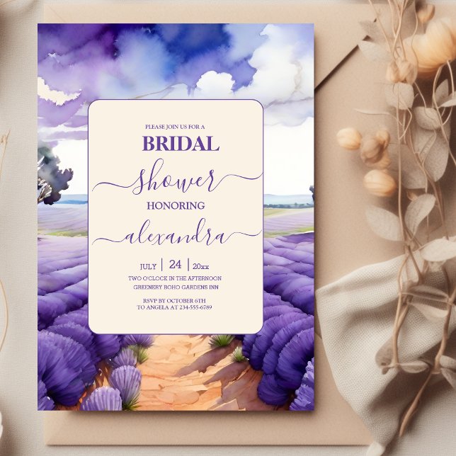 Rustic Lavender  Bridal Shower Invitation (Creator Uploaded)