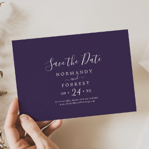 Rustic Lavender Coordinate Plum Horizontal Save The Date