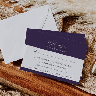 Rustic Lavender Coordinate Plum Menu Choice RSVP
