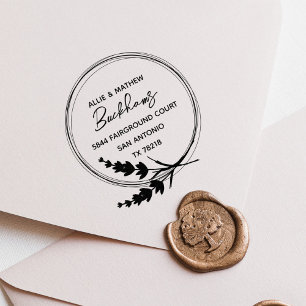 Rustic Lavender Elegant Wedding Return Address Self-inking Stamp