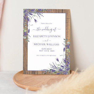 Rustic Lavender Eucalyptus Barn Wedding Invitation