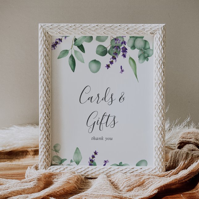 Rustic Lavender & Eucalyptus Cards and Gifts Sign (Creator Uploaded)