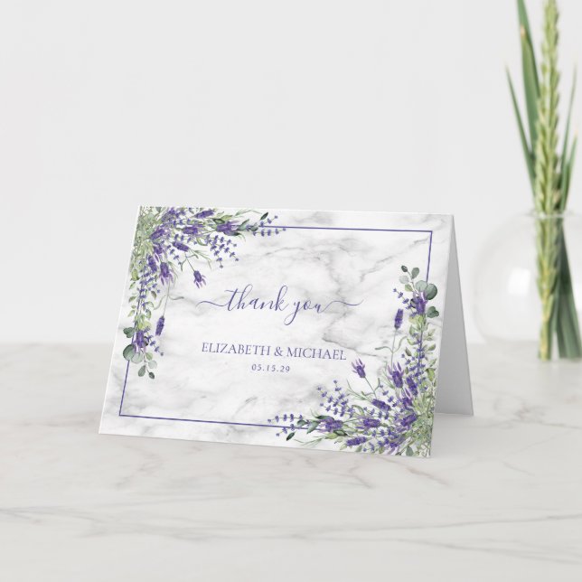 Rustic Lavender Eucalyptus Greenery Photo Card (Front)