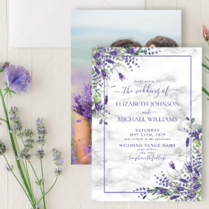 Rustic Lavender Eucalyptus Greenery Photo Wedding Invitation