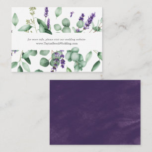 Rustic Lavender & Eucalyptus Wedding Website Enclosure Card