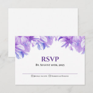 Rustic Lavender Floral Wedding RSVP Card