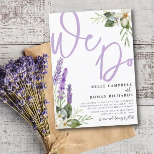 Rustic Lavender & Foliage Watercolor Wedding Invitation