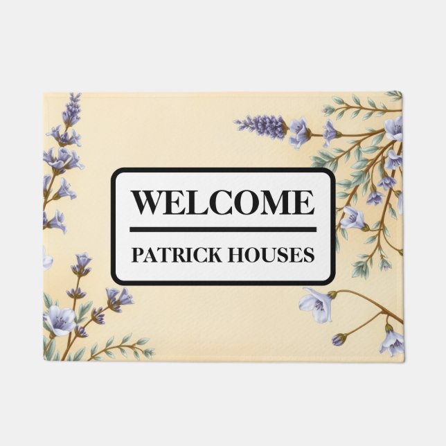 Rustic Lavender French Country Doormat (Front)