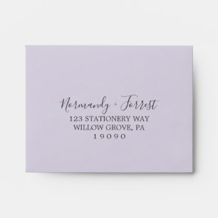 Rustic Lavender Light Purple Self-Addressed RSVP Envelope