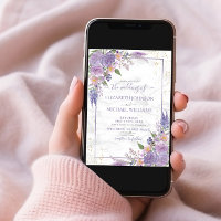 Rustic Lavender Lilac Gold Floral Photo Wedding