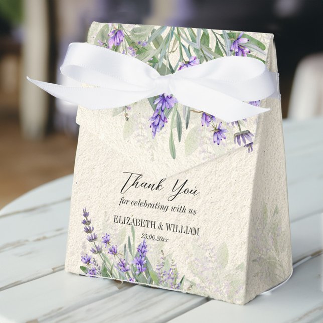 Rustic lavender personalised favour boxes (Rustic lavender personalized favor boxes wedding favors cute favor box lavender themed)