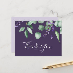 Rustic Lavender Purple Thank You Postcard