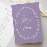 Rustic Lavender Purple Wildflower Wreath Wedding Programme<br><div class="desc">This lovely wedding ceremony program features a lovely lavender purple and white colour palette with hand-drawn wildflowers and elegant typography. Together these elements create an rustic yet elegant wedding program that would be perfect for a romantic wedding any time of the year. This design coordinates with our Rustic Wildflowers wedding...</div>