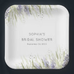 Rustic Lavender & Sage Bridal Shower Paper Plate<br><div class="desc">Introducing our rustic boho bridal shower paper plates. This simple design features watercolor lavender with soft sage green foliage. It's a minimal and modern work of art that reflects the romance and charm of your special day. The "bridal shower" wording can be changed to what ever you choose. Created by...</div>