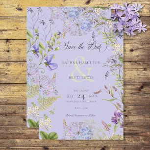 Rustic Lavender & Sage Wildflowers Lavender Save The Date