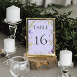 Rustic Lavender Sage Wildflowers Lavender Wedding Table Number<br><div class="desc">Introducing our exquisite rustic wedding program, crafted to capture the essence of your special day with its enchanting design. Picture a soft lavender backdrop, setting a serene and romantic tone for your celebration. The design is adorned with a delicate frame of ethereal wildflowers in shades of purple, lavender, cream, and...</div>