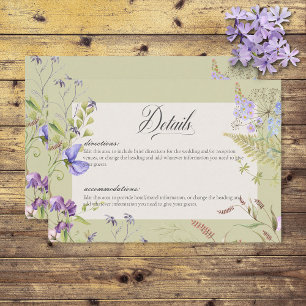 Rustic Lavender Sage Wildflowers Sage Details Enclosure Card