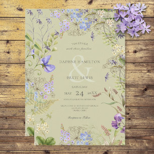 Rustic Lavender & Sage Wildflowers Sage Invitation