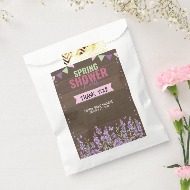 Rustic Lavender Spring Shower Party Baby Shower Favour Bags (Sealed)