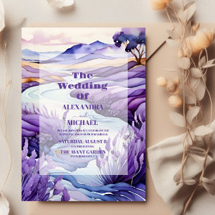 Rustic Lavender Wedding Invitation