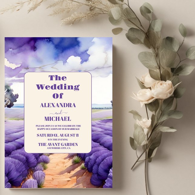 Rustic Lavender  Wedding Invitation (Creator Uploaded)
