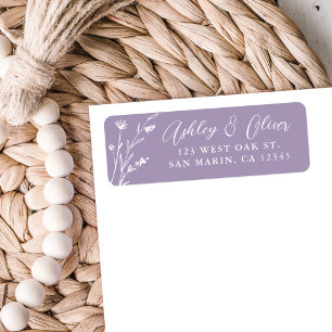 Rustic Lavender Wildflower Wedding Return Address
