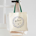 Rustic Lavender Wreath Bride Crew Tote Bag<br><div class="desc">A sweet and elegant gift for the bridal party on your special day,  tote features elegant lavender wreath watercolor with greenery. Personalise with wedding date and recipient's name.</div>