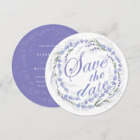 Rustic Lavender Wreath Wedding Save The Date