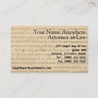Rustic Lawyer Card 1860's Legal Document Ephemera