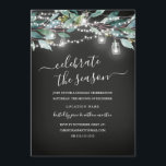 Rustic Leaf Chalkboard Christmas Party Invitation<br><div class="desc">More Pretty Rustic Christmas Invitations in the Little Bayleigh Store!</div>