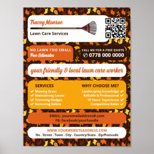 Rustic Leaf Design, Lawn Care Services Poster
