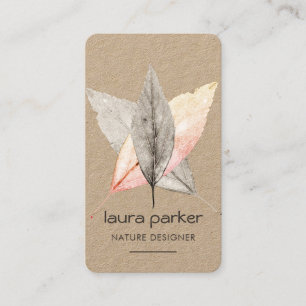 Rustic Leaf Dry Nature Yoga Meditation Massage Business Card