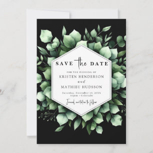 Rustic Leaf Eucalyptus Digital Wedding Save The Date