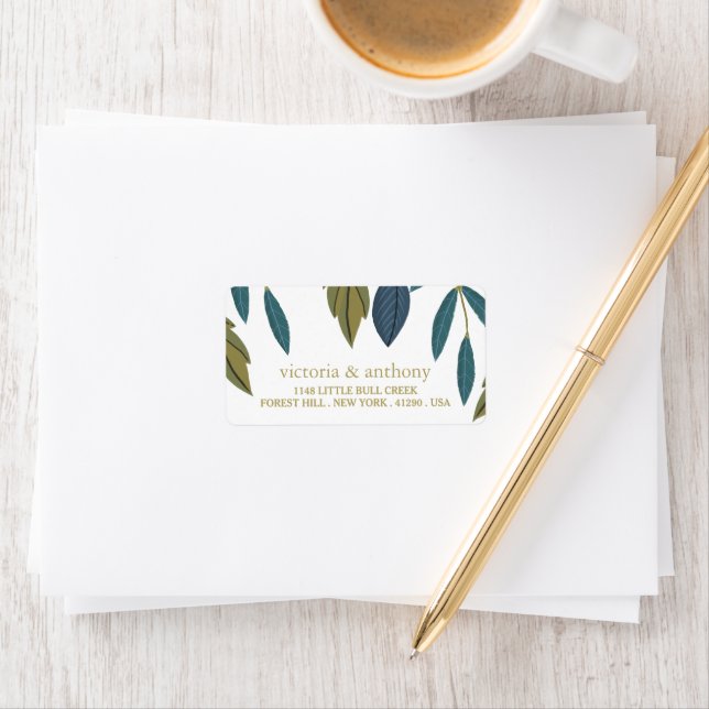 Rustic Leaf Floral Wedding Label (Insitu)