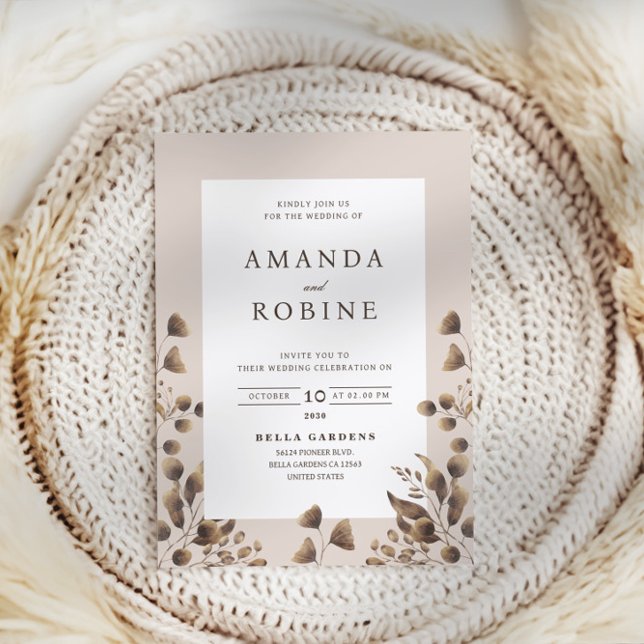 Rustic Leaf Wedding Invitation (Creator Uploaded)