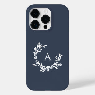 Rustic Leaf Wreath Monogram Initial Case-Mate iPho iPhone 14 Pro Case