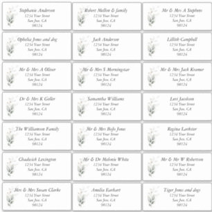 Rustic Leafy Guest Name Address Labels