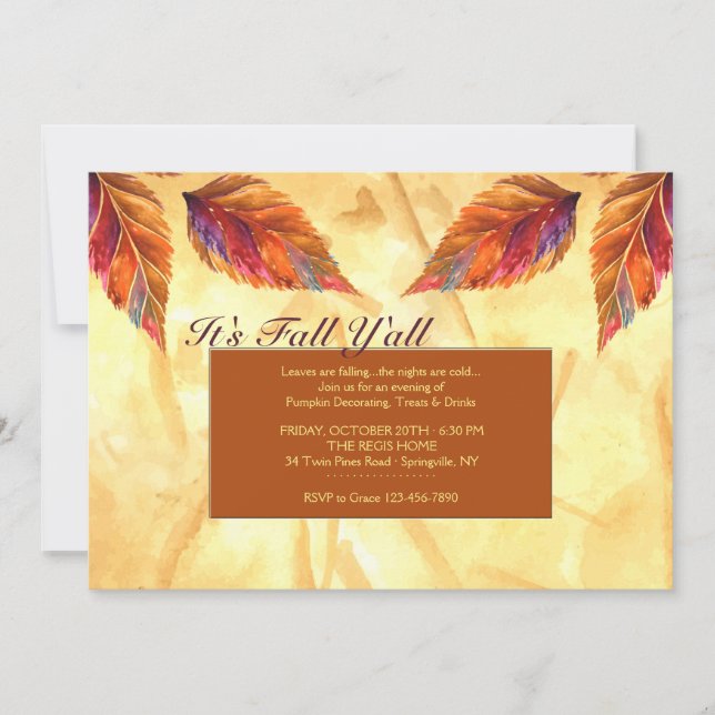 Rustic Leaves Invitation (Front)