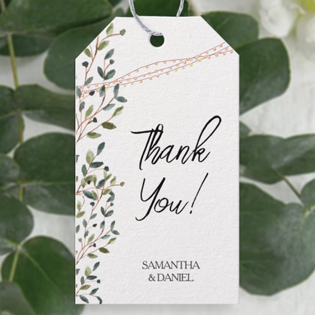 Rustic Leaves Wedding Gift Tags (Easily personalize these pretty botanical favor tags with just a few clicks.)