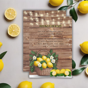 Rustic Lemon Basket Modern Cute Baby Shower Enclosure Card