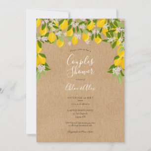Rustic Lemon Blossom Greenery Couples Shower Invitation