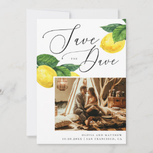 Rustic Lemon Grove. Elegant Citrus Orchard Wedding Save The Date