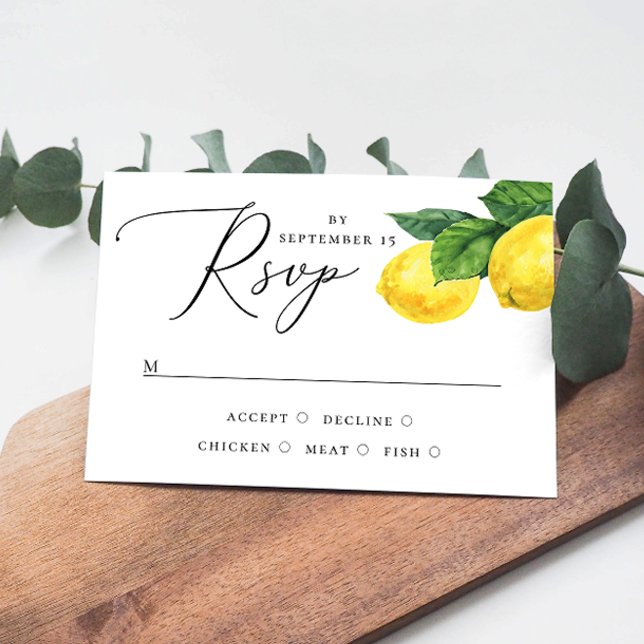 Rustic Lemon Grove Wedding | Amalfi Citrus Orchard RSVP Card (Creator Uploaded)